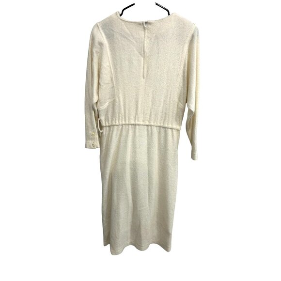 Vintage Yea Woan White Midi Dress With Button Cuffs - Picture 2 of 8